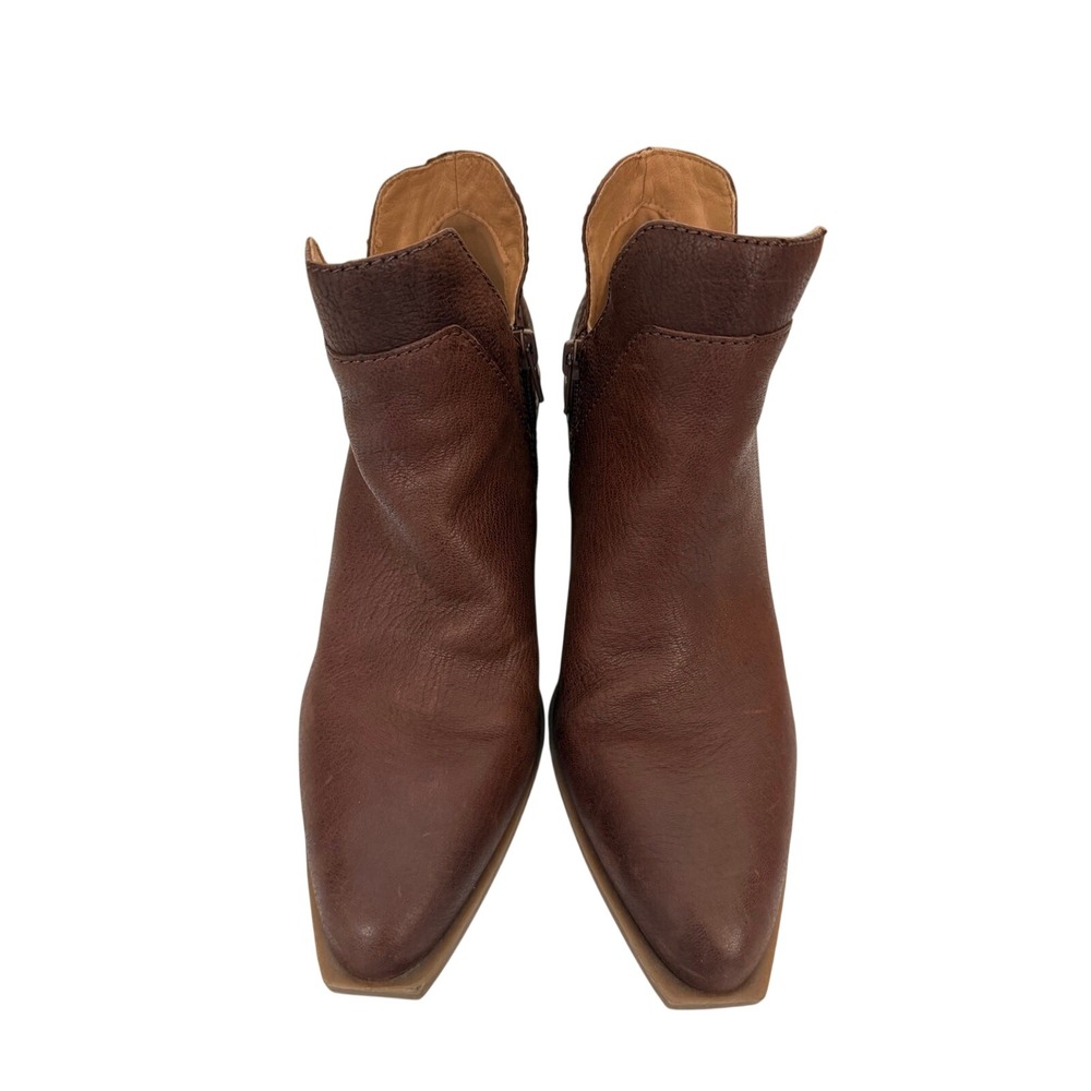 Crown Vintage Brown Leather Ankle Boots Booties US 8.5M